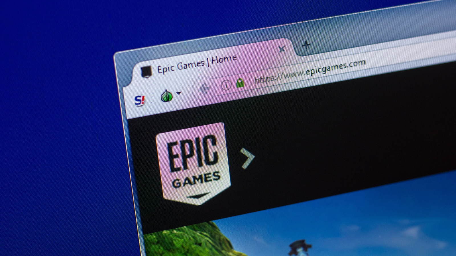 webbläsare med epic games startsida