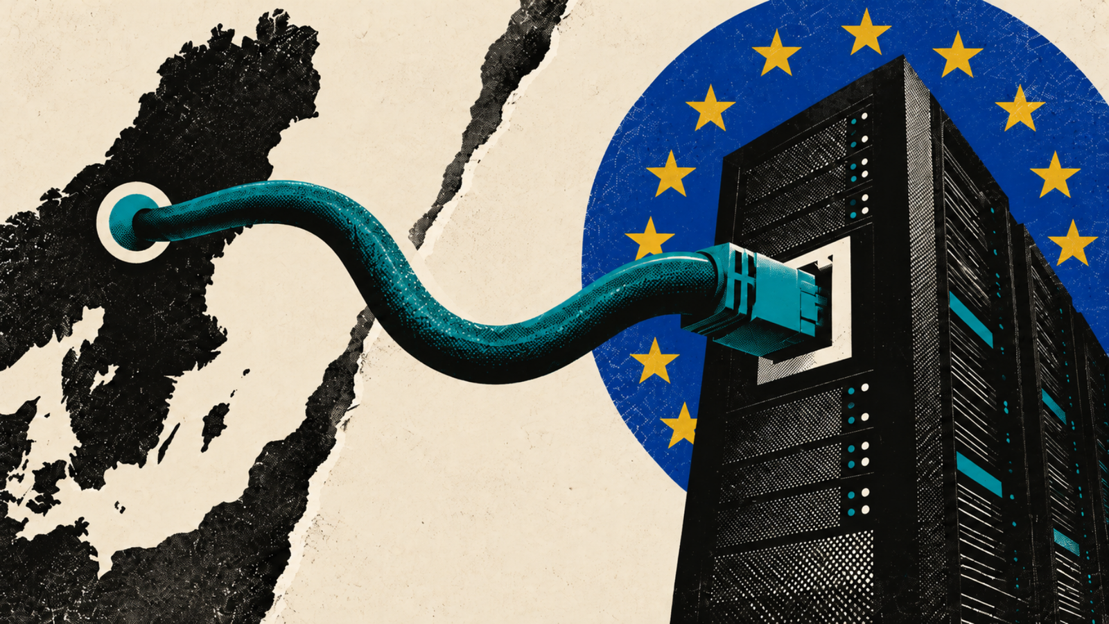 sverige har en sladd inkopplad i en europeisk server